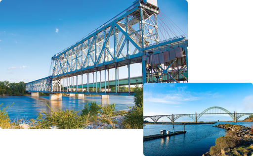 橋梁と作業員のイメージ
